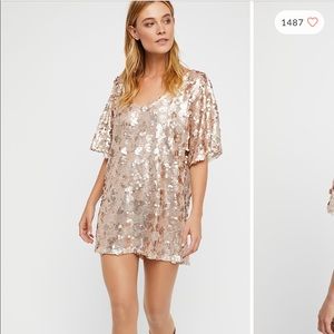 FreePeople Sequin T-Shirt Mini Dress